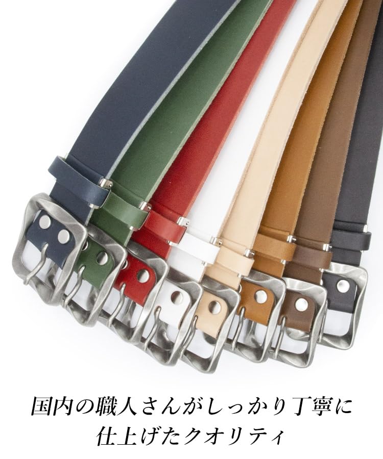 Curea din piele netedă de 40 mm lățime cu cataramă spirală garrison Fabricată în Japonia Lungime totală 110 cm [Piele Tochigi] RC-060L (MARO)