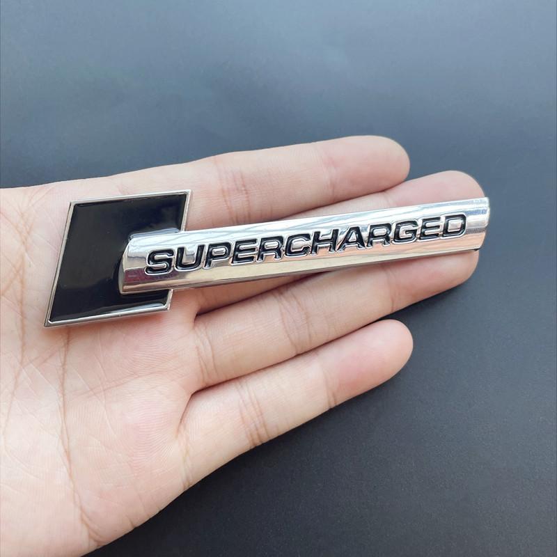 3D Metaal Supercharged Embleem Badge Sticker Auto Sticker Voor Audi Q7 S Line A6 C6 A8 D4 S4 B8 S6 C5 V6 Supercharged Logo Accessoires