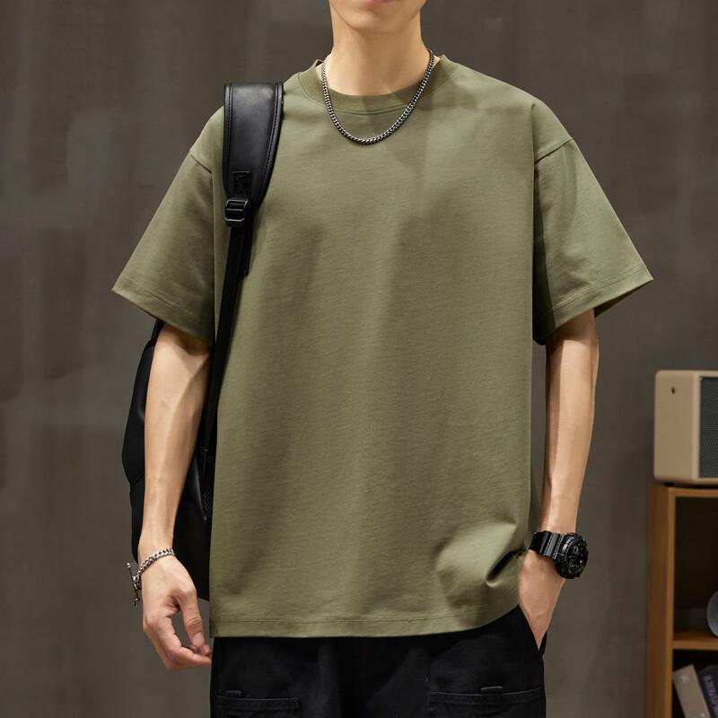 Zengzhi Men's 300g Heavyweight Loose Fit Short Sleeve T-Shirt