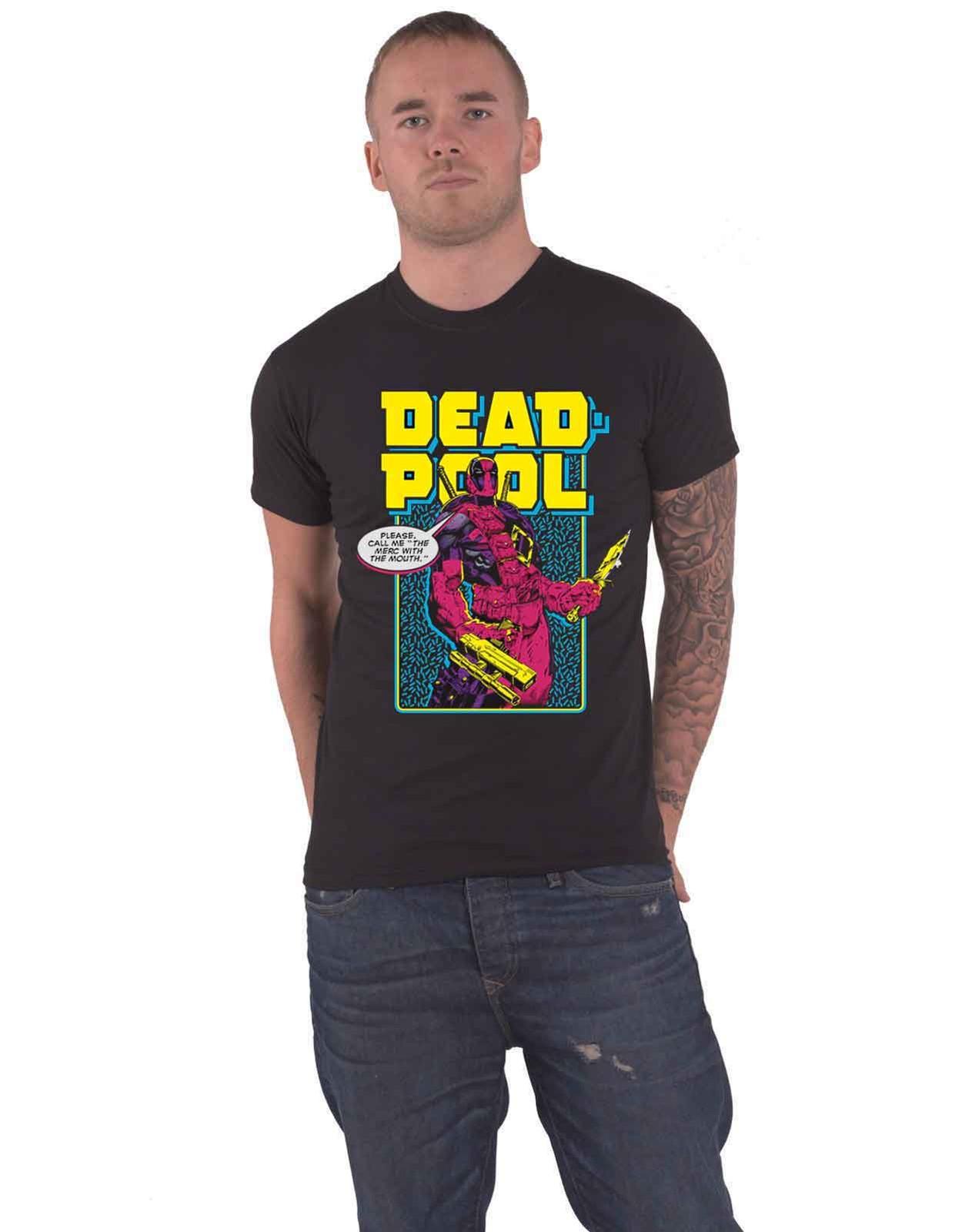 Deadpool T Shirt Comic Merc new Official Marvel Comics Mens Black XL