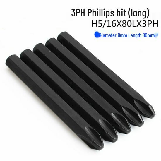 Phillips Impact Driver & Screwdriver Bits – Magnetic, Wear-Resistant Chrome Vanadium Alloy Steel