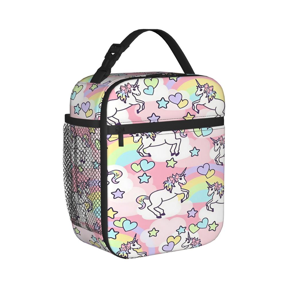 Cute Unicorn Lunch Bag For Women Print Lunch Box Casual Picnic Cooler Bag Portable Oxford Thermal Lunch Bags