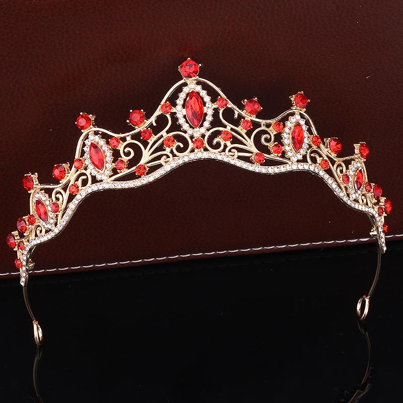 Retro Bride Crown Girl Princess Birthday Crown Alloy Rhinestone Headband Wedding Dress Accessories