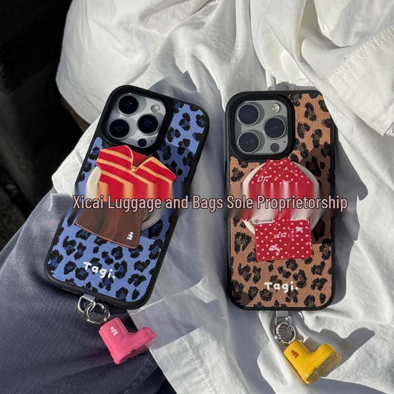 

Magnetic Cute Dress-up Game Phone Holder: Anti-drop Finger Grip for Universal Use Butter Raincoat