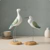 2 Stück Vogelfigur Tischskulptur mit Sockel Skulpturale Statue für Regal, Schrank,