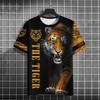 Fierce Animal 3d Print T-Shirts For Men Vintage Men's T-Shirt Summer Short Sleeve Tops Fashion Oversized Tees Men Streetwear New