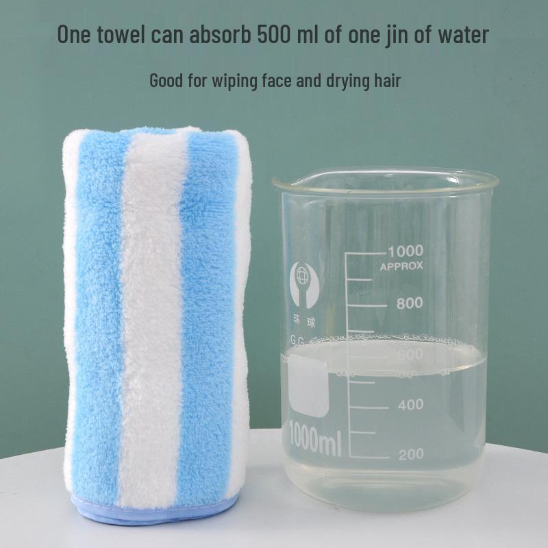 Coral Fleece Wide Stripe Bath Towel - Soft, Absorbent, and Comfortable for Home Use