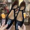 Women's Textured T Strap Heeled Sandals Ankle Buckle Woven Casual Versatile Shoes