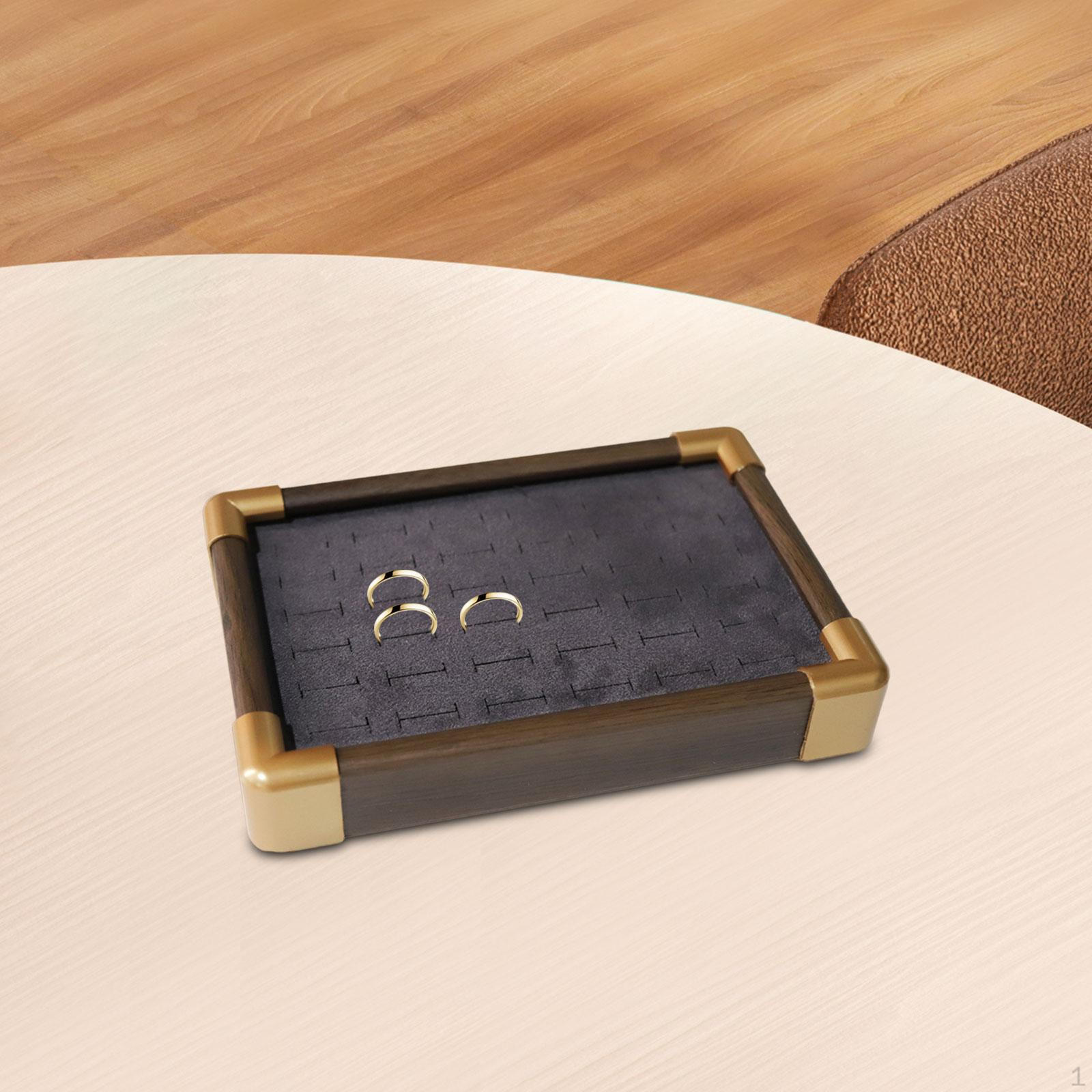 

Ring Holder Earrings Display Tray,36 Slots,Storage Box,Velvet Storage Tray Jewelry Organizer серый