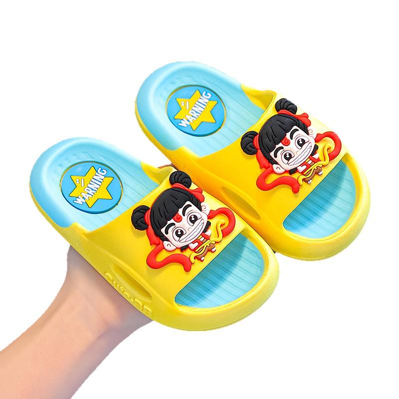 Children's Non-slip Summer Slippers - Boys' & Girls' Nezha and Ao Bing Styles 2025