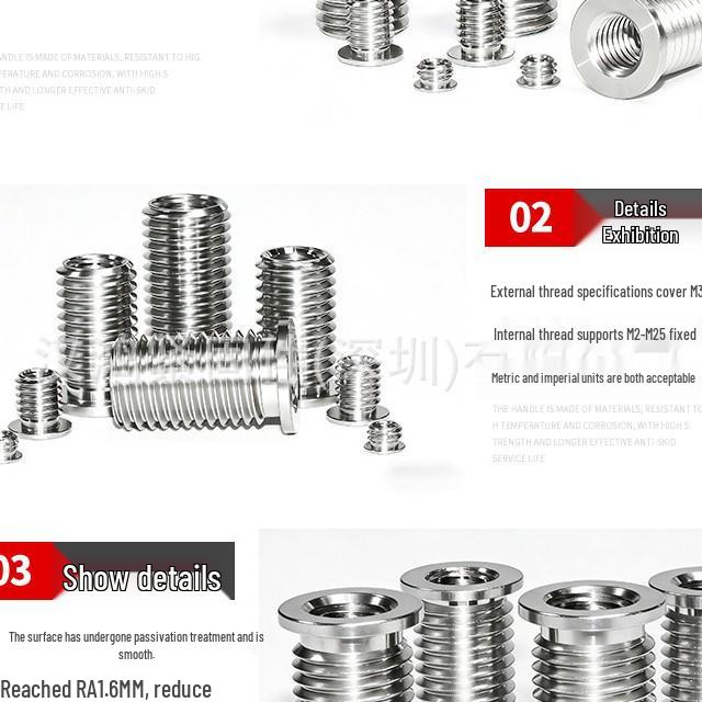 200H Stainless Steel Slotted Flange Self-Tapping Threaded Insert Nut, Internal/External M24568