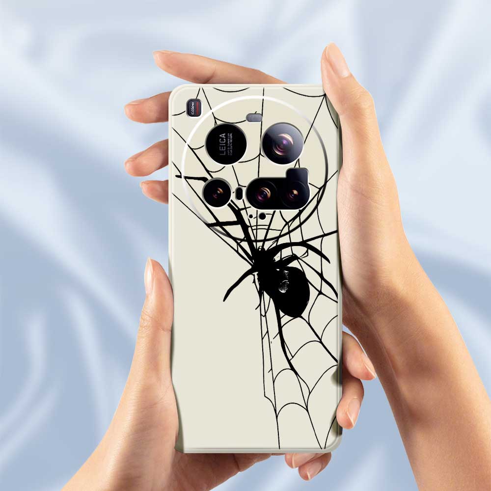 For Xiaomi 15 Ultra Case Spider Pattern Printing Straight Edge TPU Phone Back Cover