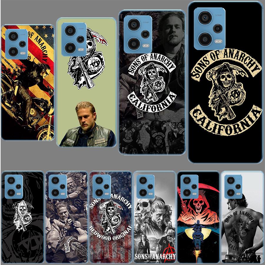 Sons of Anarchy Phone Case For Redmi Note 13 12 14 15 Pro Plus 13R 11 11T 11E 11S 10 Pro 10S 9 9S Cover Cell Clear TPU Capa Case