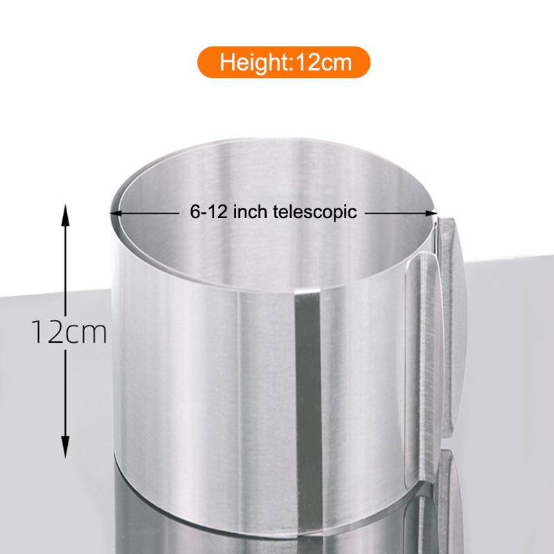 Adjustable Stainless Steel Cake Ring - 6-12 Inch Expandable Mousse Ring for Baking & Cake Decorating