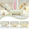 For Electric Toothbrush Holder Ceramic Dachshund Design 4 Compartments Waterproof Bathroom Organizer Cute Countertop Storage