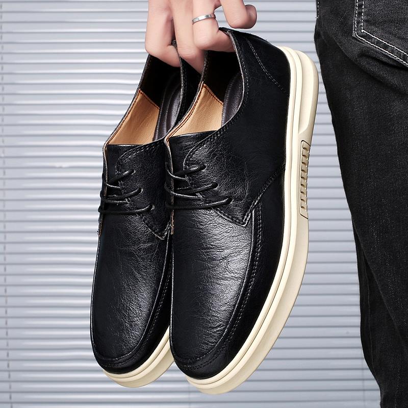 

Модные высококачественные кожаные туфли-оксфорды, дышащие уличные кроссовки, мужская обувь, мягкая кожаная обувь ручной работы, повседневная обувь, прогулочная обувь 44 чёрный