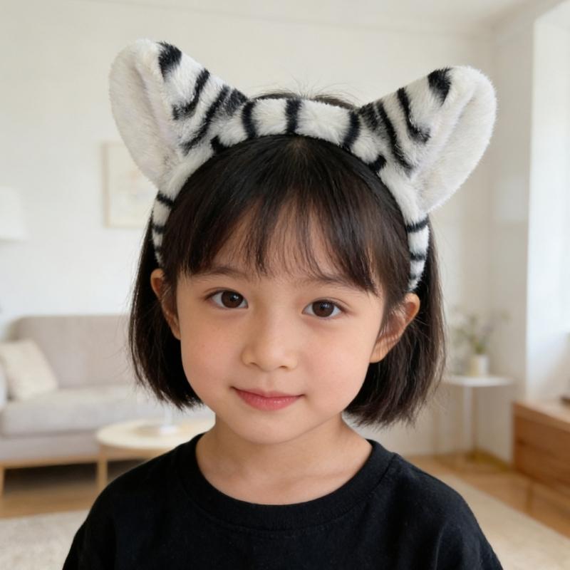 1/3Pcs Kids Zebras Costume Set Zebras Ear Headband Tail Bowtie for Halloween Christmas Cosplay Animal Dressing Up Set