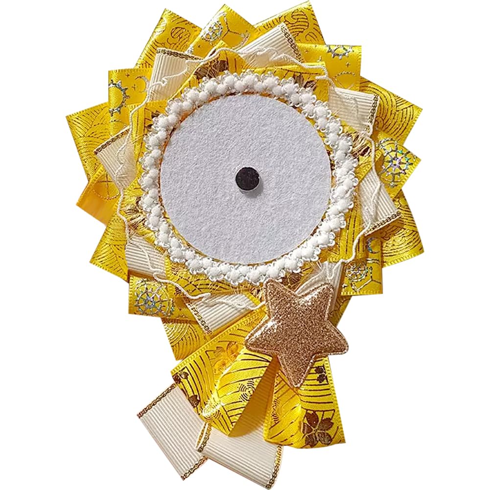 

ЮЯКЕШИ Розетка Ита-бэг, Ручная работа, Лента, Украшение для Ита-бэга, Кружевной аксессуар, Розетка для Ита-бэга, Украшение «Падающая звезда», для значков 55-75 мм (желтый)