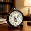 Yousheng Vintage Metal Analog Alarm Clock Large Display Non-Ticking Silent Battery Operated Bedroom Retro Desk Quartz Clock Children Students Gift