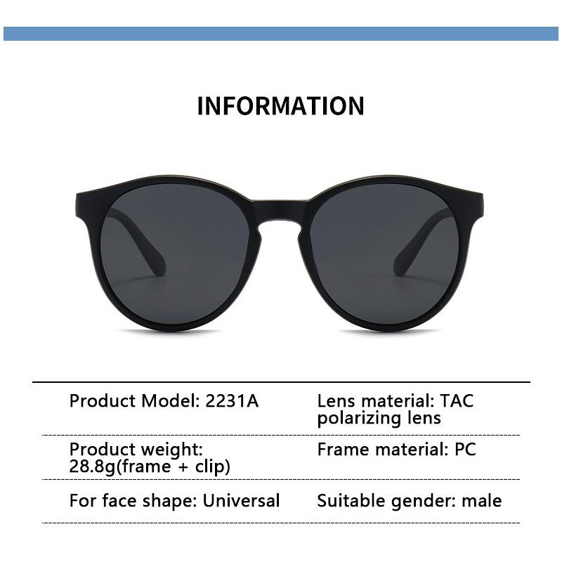 1PCS Magnetic Polarized Clip On Sunglasses Women Men Plastic TR Frame For Night Vision Driving Sunglasses UV400