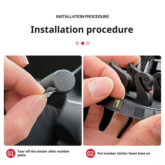 Car Anti-Slip Storage Mat Phone Holder Dashboard Organizer Washable Heat-Resistant Free Rotation Auto Phone Holder with Parking Number