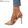 Fashion Pointed Toe Women Heeled Sandals Chain High Heels Shoes Shallow 2025 Trend Summer Sexy Dress Slingback Pumps Sandalias De Mujer