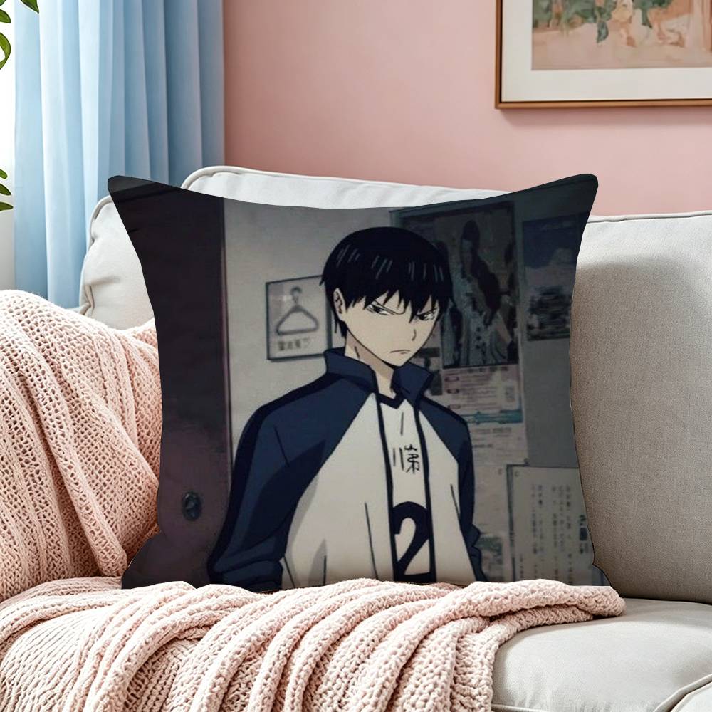 Anime Hhaikyuu Ttobio Kageyama Pillow Case Square Doublesided Sofa Cushion Cover Bedroom Bedside Pillow