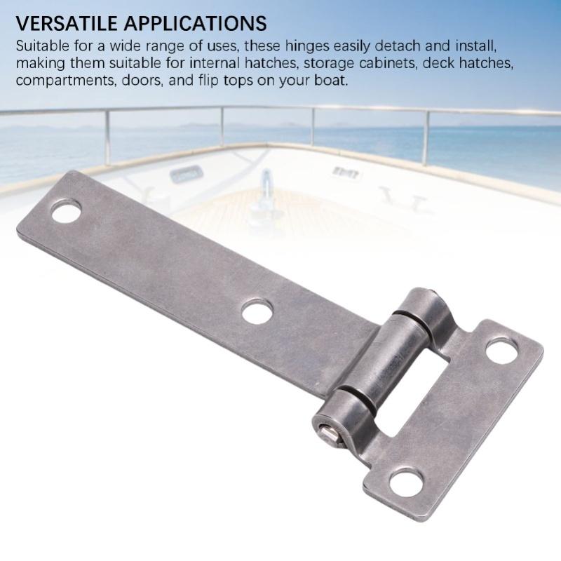 1 Pair 316 Stainless Steel Marine Grade T Hinge Sturdy Heavy Duty Boat Hinge For Yacht Interior Hatches 135x58mm