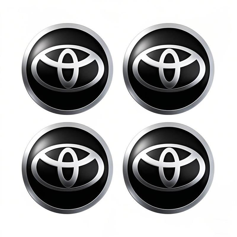 4Pcs Car Wheel Hub Center Metal Decals Sticker Accessories For Toyota Corolla Yaris Aygo Prius CHR Camry Auris Avensis 4Runner