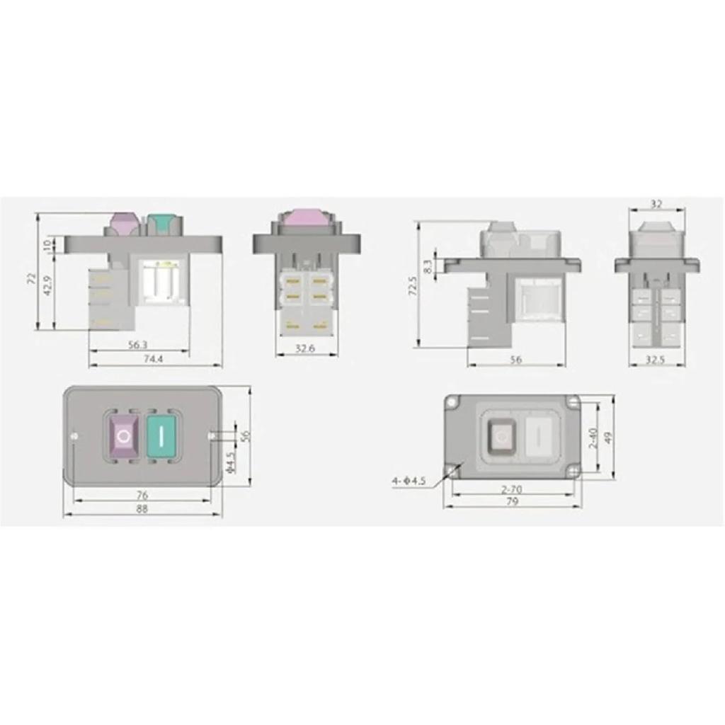 & Versatile KJD12-14 6-Pin Electromagnetic Disconnect Switches