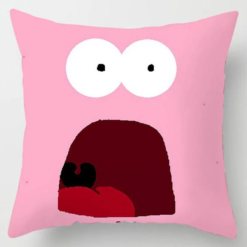 Taie d'oreiller décorative à motif drôle d'expression de dessin animé, salon, ornements de bureau, maison