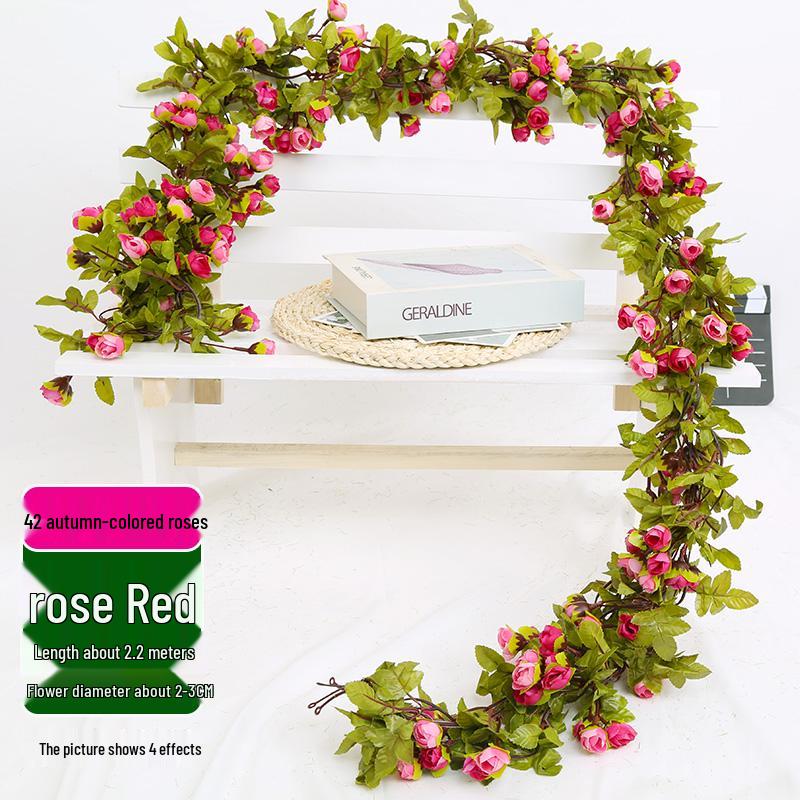 Artificial Rose Vine Decoration for Wedding Ceiling or Water Pipe Cover