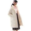 Anta Letter Zipper Hooded Comfortable Breathable Versatile Casual Long Down Jacket Women outerwear Vanilla Cream 962448902-1
