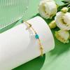 Türkis Perlenkette Fußkettchen für Damen Vergoldete Gliederkette Natürstein Fußkettchen Schicker Schmuck Geschenk