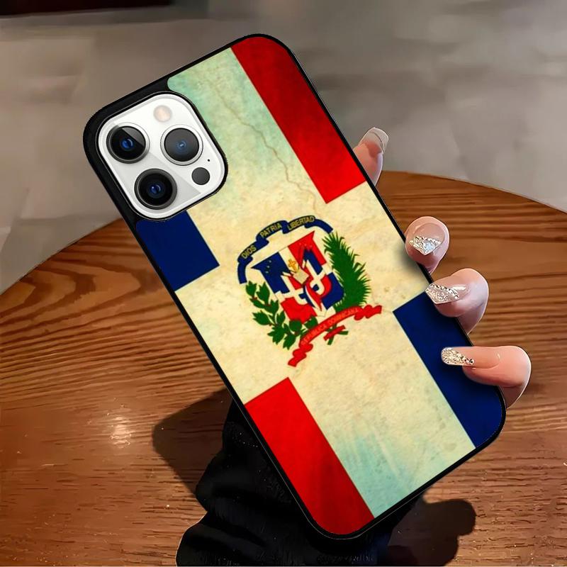 Dominican Republic Flag Back Phone Case For iPhone 17 Air 16 15 14 13 12 11 Pro Max Max Plus Bumper Case Cover