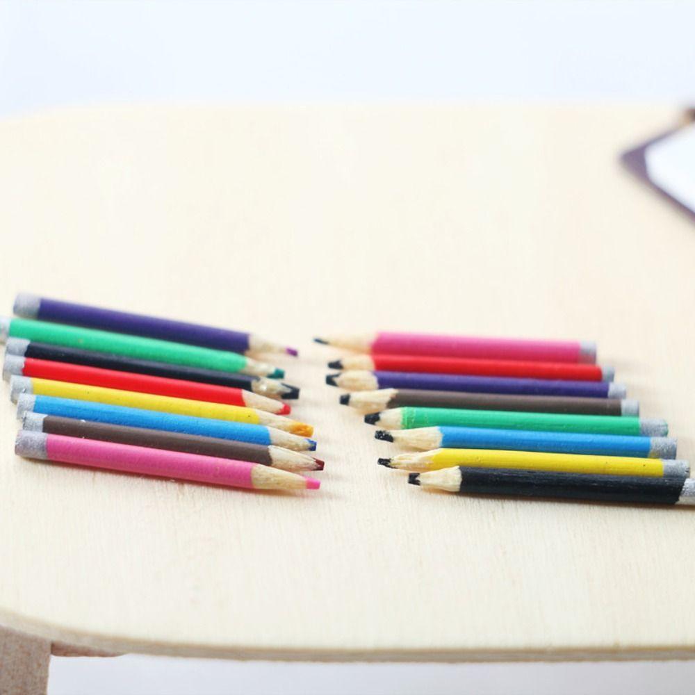 Simulation Dollhouse Pencils Pretend Play Miniature Pen Mini Colored Pencils  Home Decor