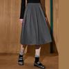 Coolhut Japanese Style High-Waisted Versatile Casual Pleated A-Line Slimming Loose Elegant 2025 Winter Skirt