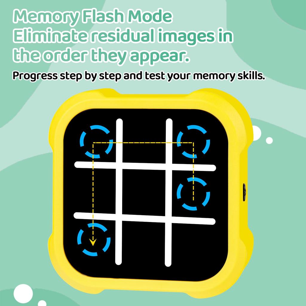 Electronic Educational Tic-Tac-Toe 3-in-1 - Portable Travel Toy, Memory Development Puzzle for 3-Year-Old Children