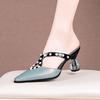 Zapatos De Mujer Women Cute Sweet Light Weight Crystal Pearl Glitter High Heel Shoes Lady Beige Comfy Pumps Ab556