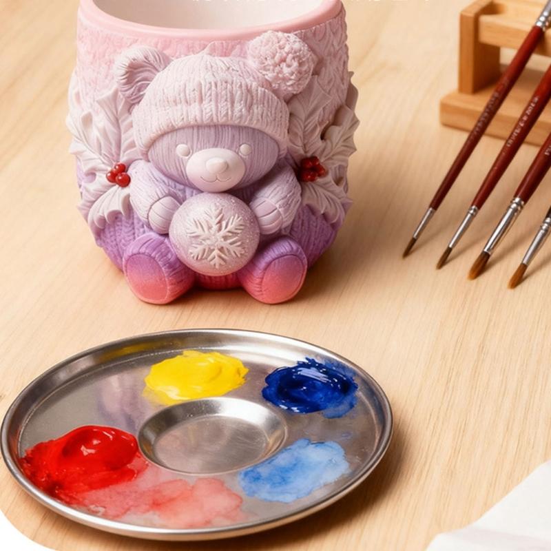 Flexible Silicone Bear Planter Mold Smooth Surfaces Easy Demolding For Resin Concrete Cement Crafts Decorative Container DIY Art Project