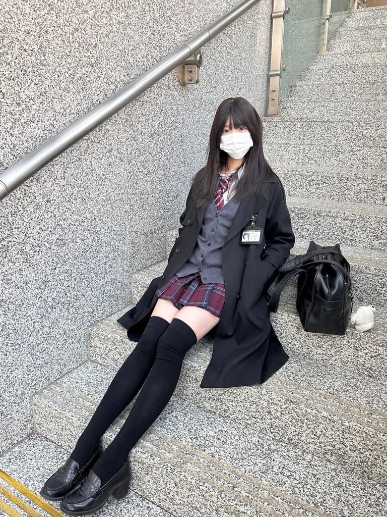 Women's Black Mid-Length Trench Coat - 2023 Spring/Autumn, School Uniform JK Korean Style, Petite Fit.