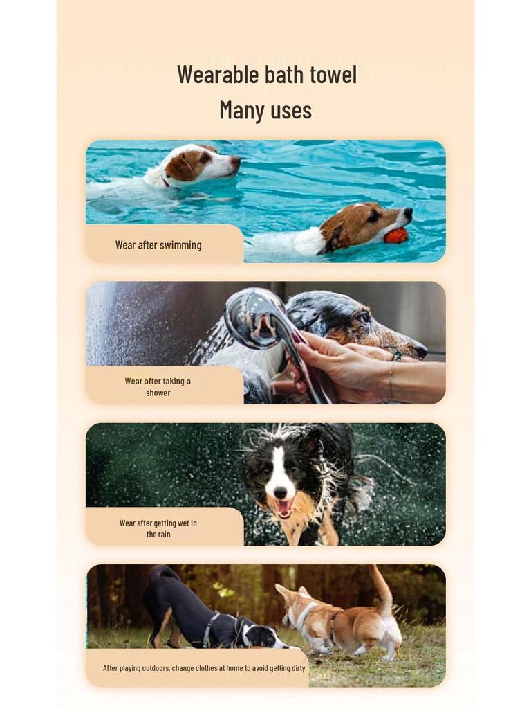 Quick-Dry Coral Fleece Pet Bathrobe for Dogs & Cats