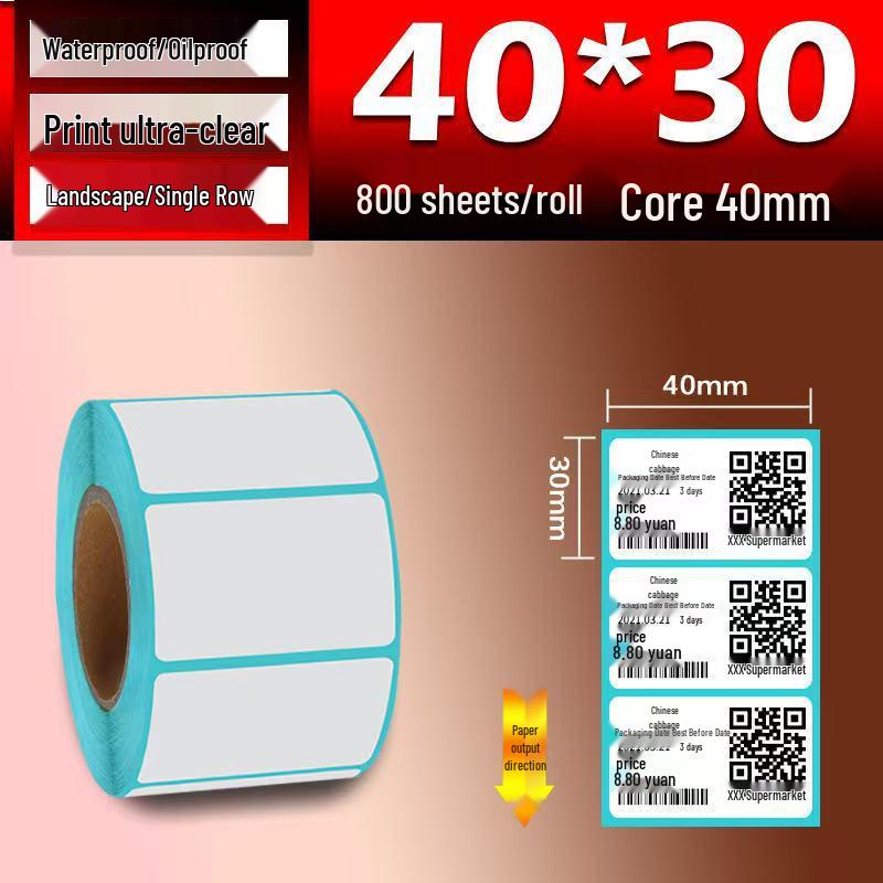Waterproof Foldable Thermal Label 100x100 Adhesive Printing Paper for Barcode Printers 100150e