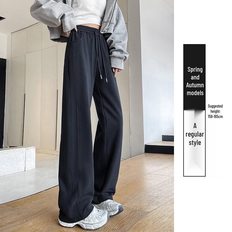 Ice Silk High-Waisted Wide-Leg Sweatpants for Women - Summer 2026 Thin Drapey Sun Protection Sportswear