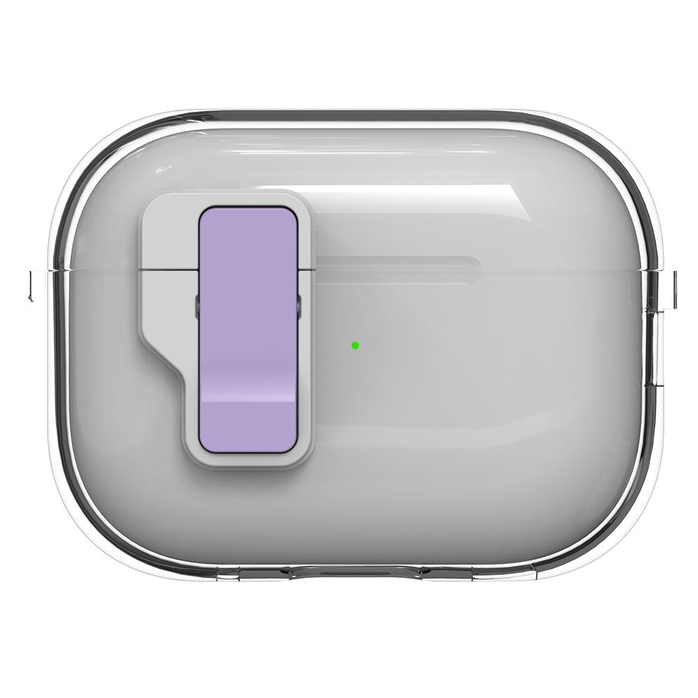 

For Apple AirPods Pro Case Clear Crystal Automatic Switch TPU + PC Earphone Cover with Hook A