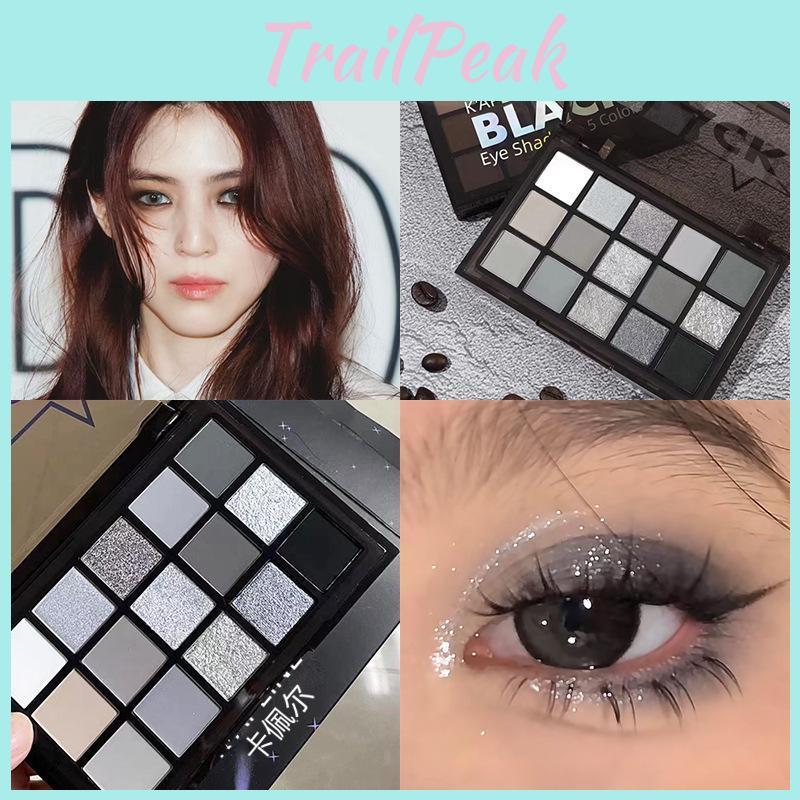 Knight 15color Eyeshadow Dark Kappel Palette Deep Gray Smoky European American Shimmer Matte Makeup