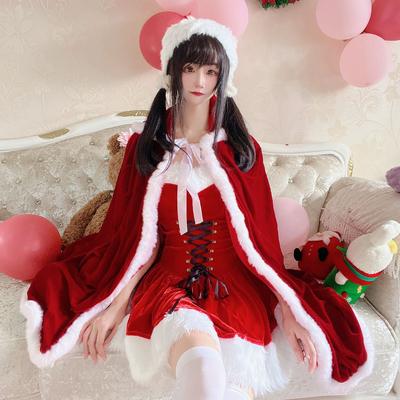 Cosplay Sexy Shawl Queen Cape Christmas Outfit Robe Red Cape Christmas Bunny
