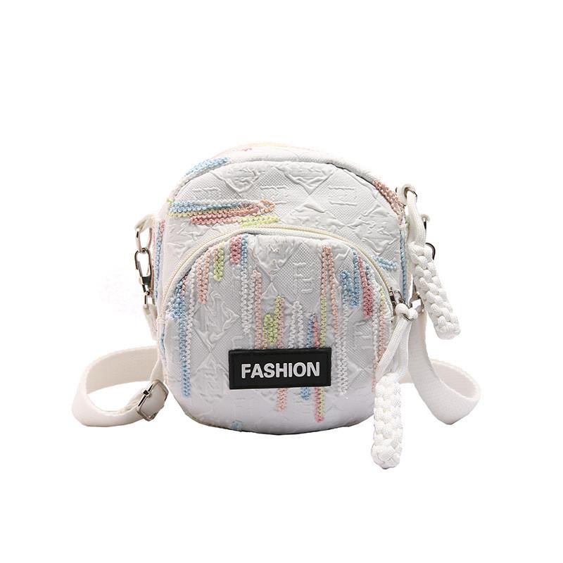 Canvas Small Crossbody Bag For Women With Zipper Pocket And Key Clip In Street Style