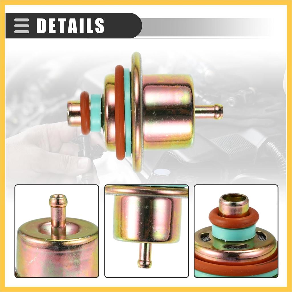 Fuel Injection Pressure Regulator, Fuel Pressure Regulator Gas, for Jeep Wrangler 1991-1995, Metal, with Ring, 12460604, Bronze Tone Auto Replacement
