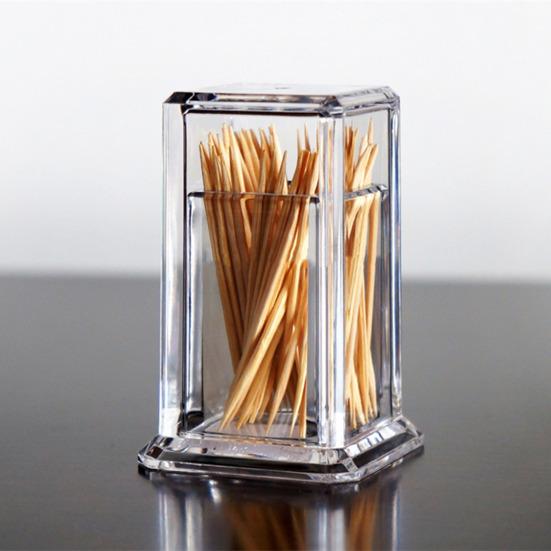 Useful Toothpick Dispenser Large Capacity Storage Sealed Visible Design Container Household Supply